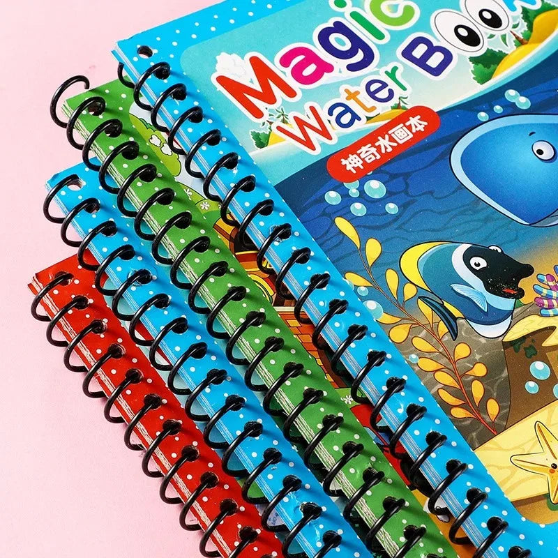 Set 3 carti Reutilizabile de colorat cu Apa
