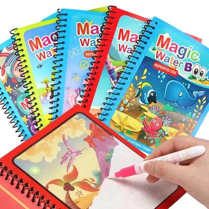 Set 3 carti Reutilizabile de colorat cu Apa