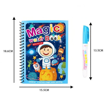 Set 3 carti Reutilizabile de colorat cu Apa