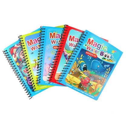 Set 3 carti Reutilizabile de colorat cu Apa
