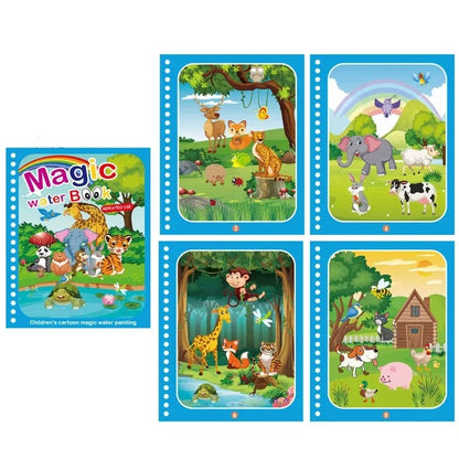 Set 3 carti Reutilizabile de colorat cu Apa