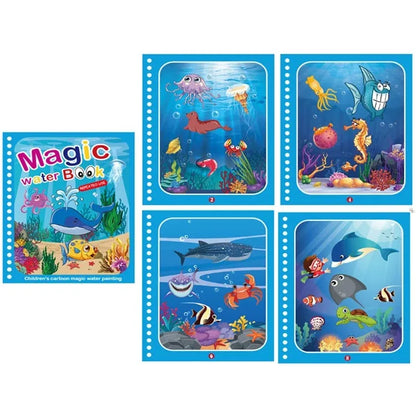 Set 3 carti Reutilizabile de colorat cu Apa